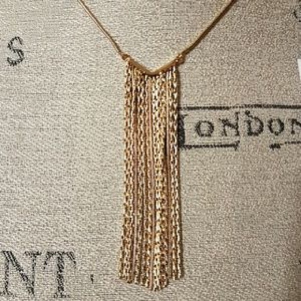 DVF gold fringe necklace